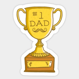 Number One Dad Trophy Sticker